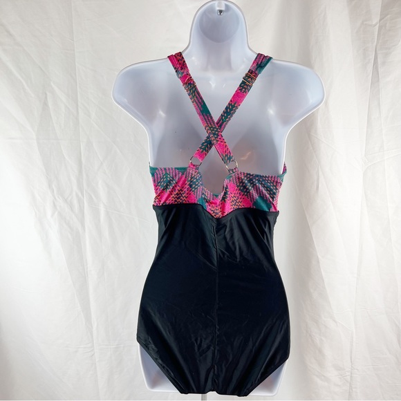 HAIVIDO V Neck One Piece Swimsuits with Ruching,Tummy Control Beach Swimwear Med - Picture 7 of 10
